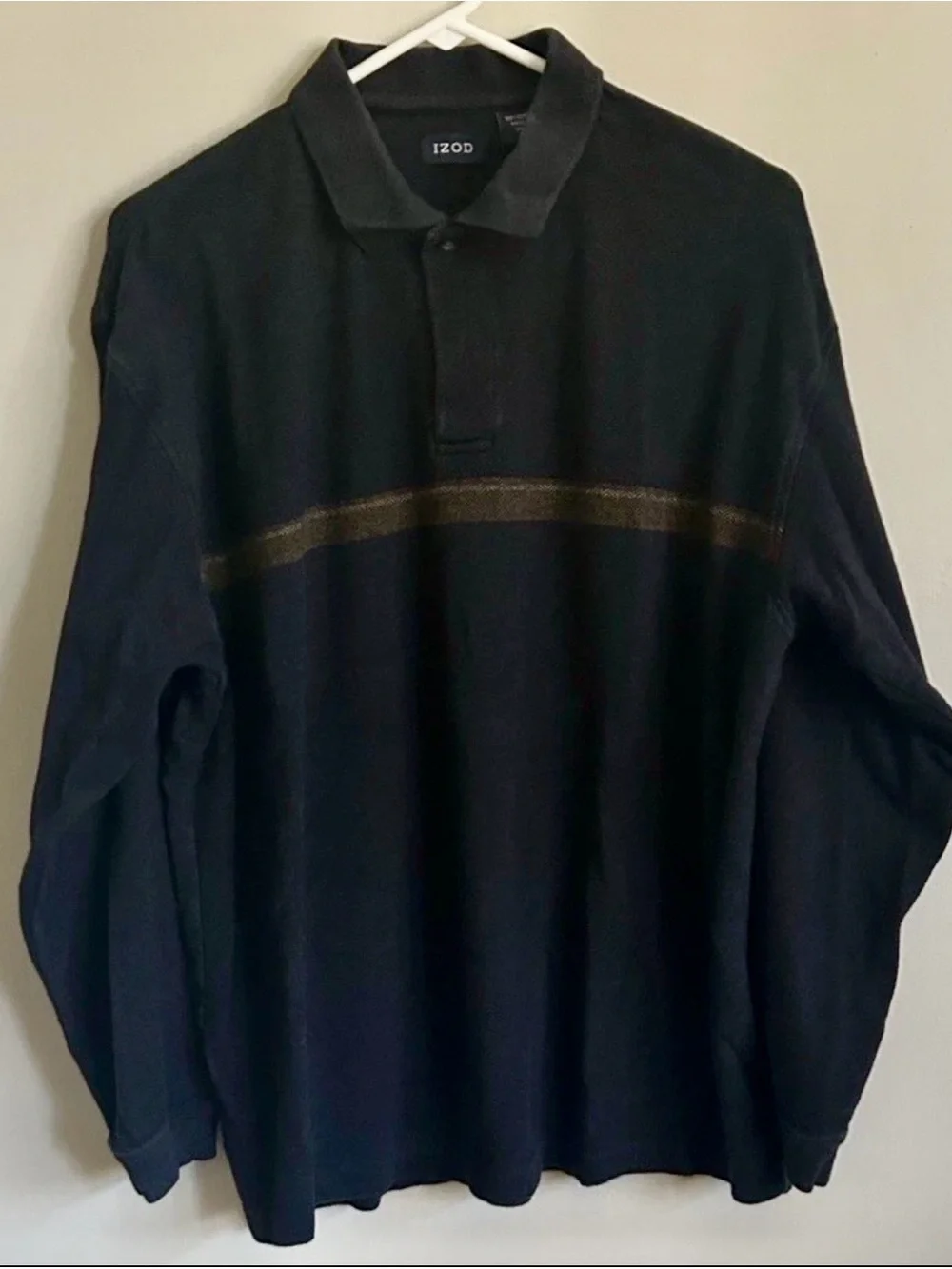 Izod Men's Crewneck Sweater -  Black/Navy
